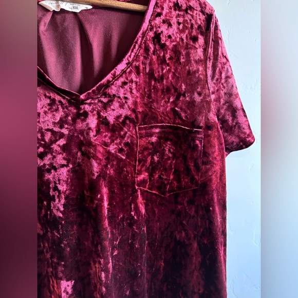 Spring and Mercer - Brushed Red Velvet Shirt - Picture 3 of 7